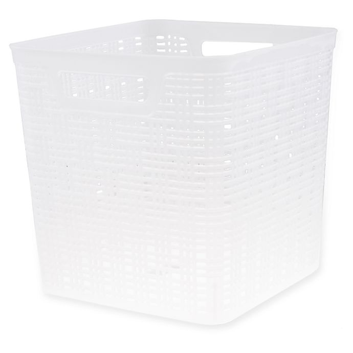 slide 1 of 1, Relaxed Living Starplast Plastic Wicker Tall Storage Basket - Frosted, 1 ct