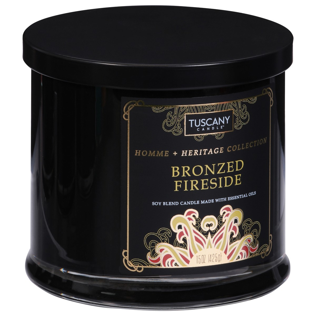 slide 8 of 9, Tuscany Candle Homme + Heritage Collection Soy Candle, Bronzed Fireside, 15 oz