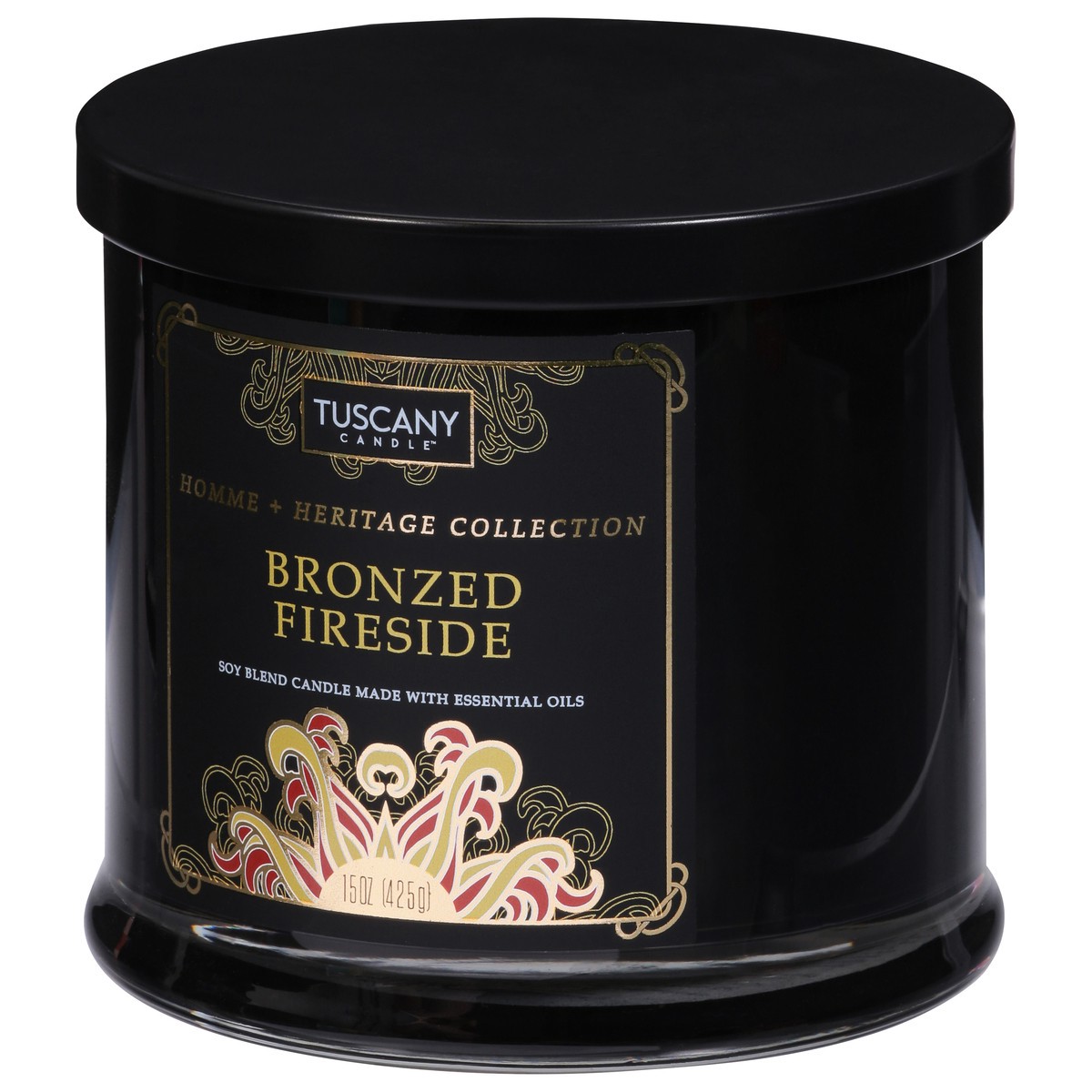 slide 9 of 9, Tuscany Candle Homme + Heritage Collection Soy Candle, Bronzed Fireside, 15 oz