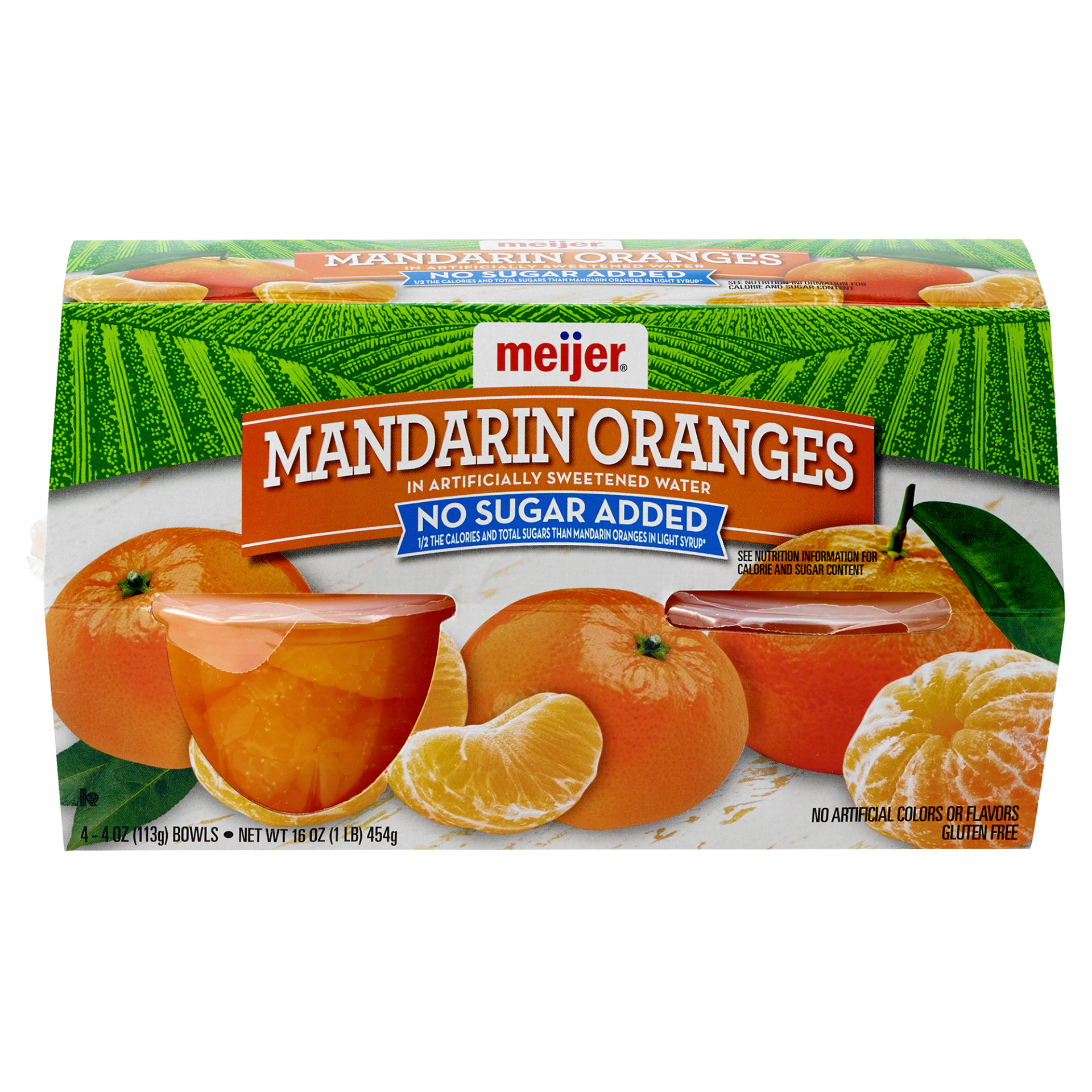 slide 1 of 2, Meijer Mandarin Oranges No Sugar Added / Bowls, 4 ct; 4 oz