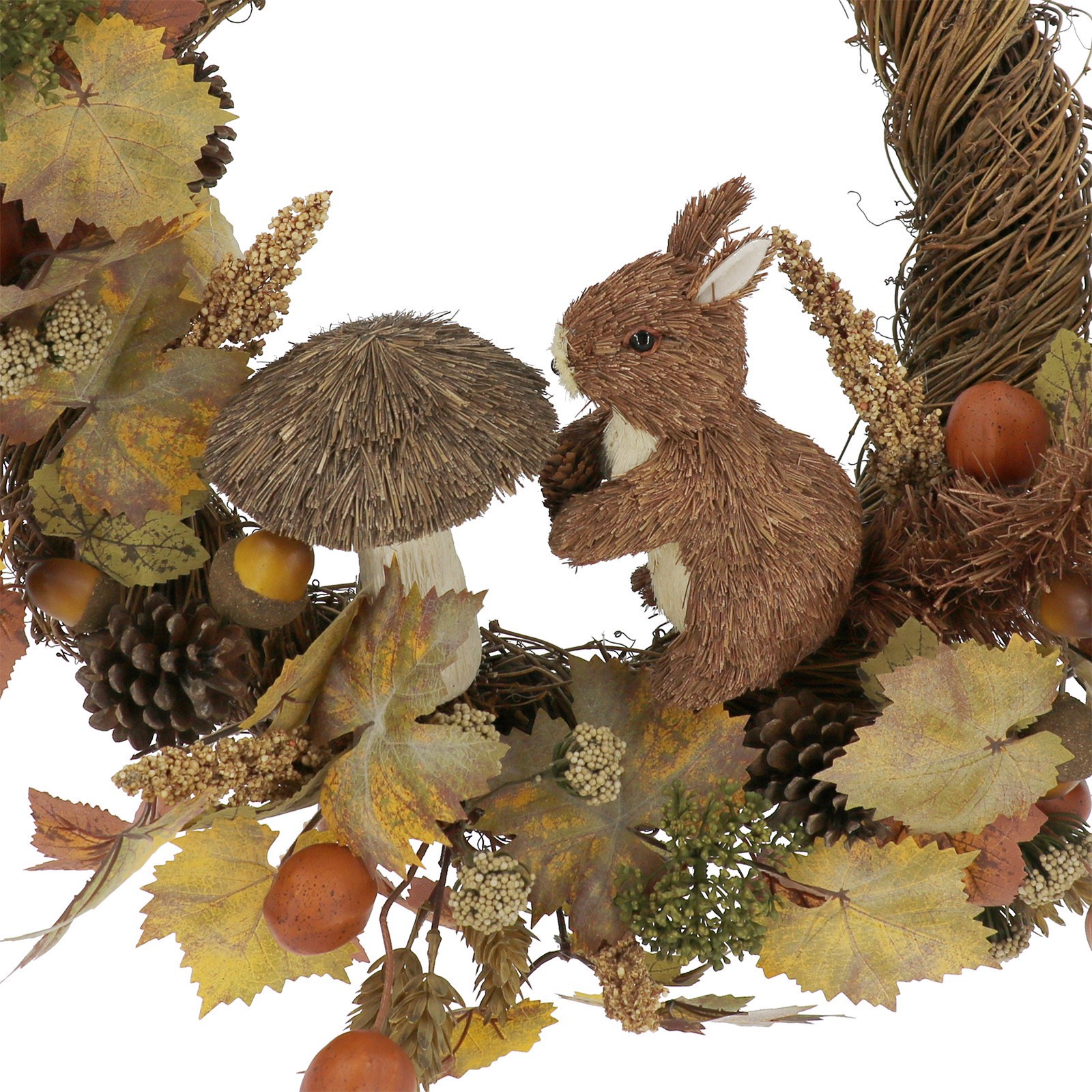 slide 2 of 3, 22" Designer Premium Floral Squirrel & Mushroom Wreath By Ashland, 22 in x 6 in x 22 in