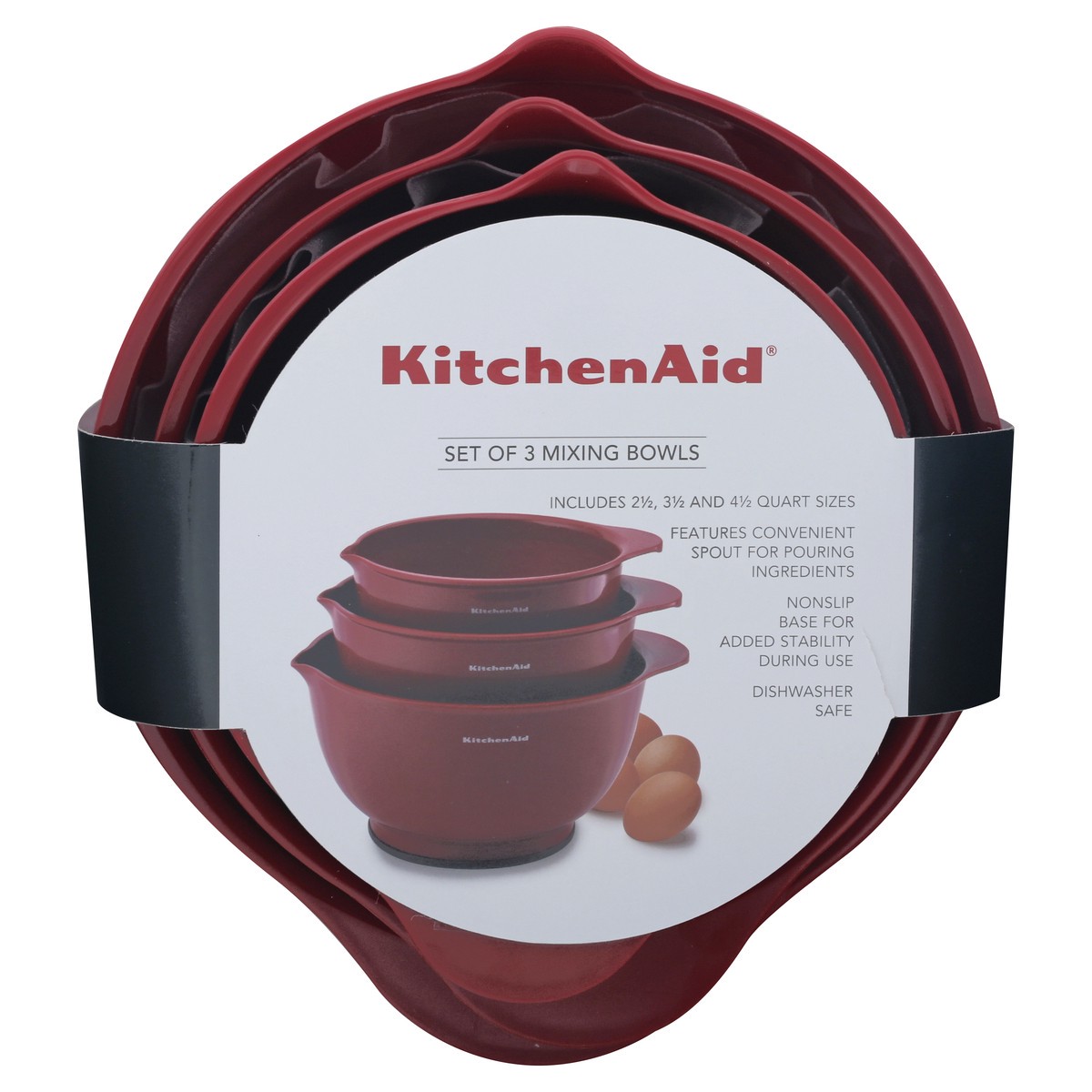 slide 1 of 9, KitchenAid Set of 3 Mixing Bowls 1 ea, 1 ea