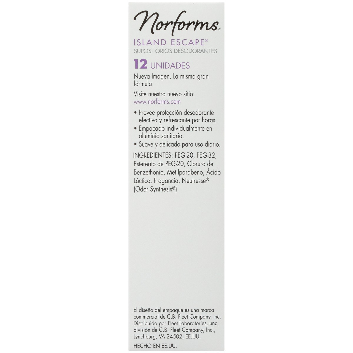 slide 5 of 10, Norforms Feminine Deodorant Suppositories, Long Lasting Odor Control, Island Escape, 12 Count, 12 ct