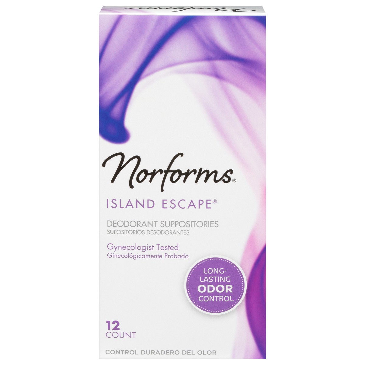 slide 4 of 10, Norforms Feminine Deodorant Suppositories, Long Lasting Odor Control, Island Escape, 12 Count, 12 ct