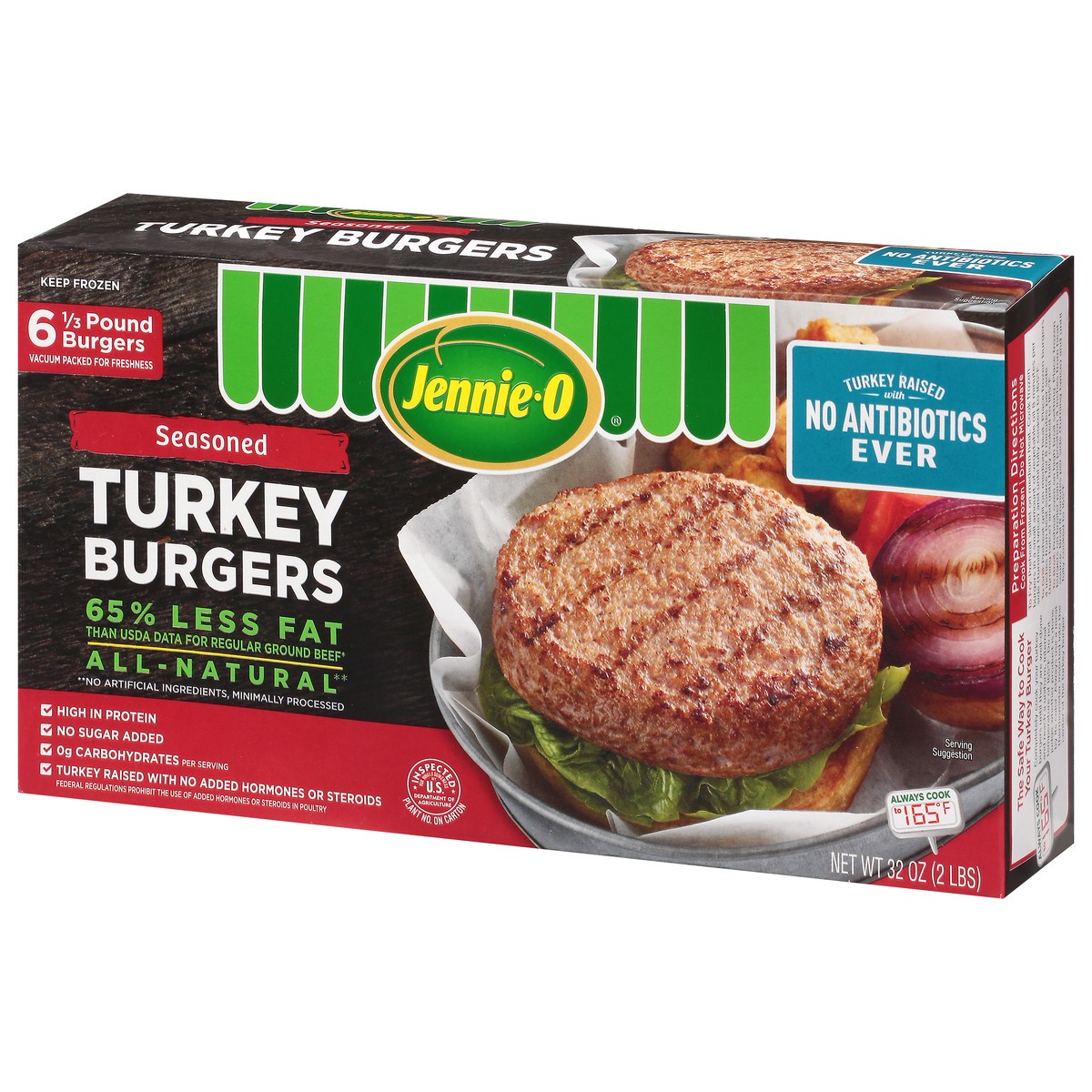 slide 13 of 15, Jennie-O Seasoned Turkey Burgers 6 ea, 6 ct