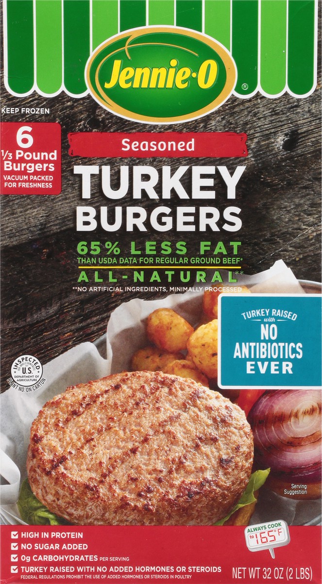 slide 7 of 15, Jennie-O Seasoned Turkey Burgers 6 ea, 6 ct