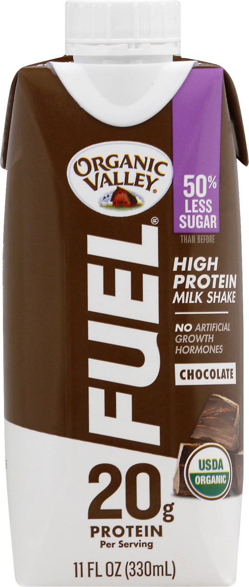 slide 3 of 10, Organic Valley Organic Fuel Chocolate Protein, 11 fl oz