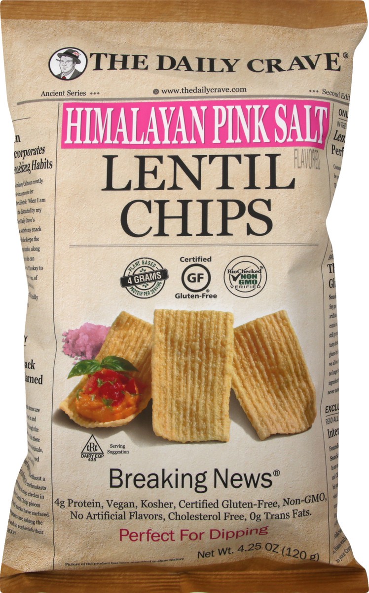 slide 1 of 9, The Daily Crave Himalayan Pink Lentil Chips, 4.25 oz