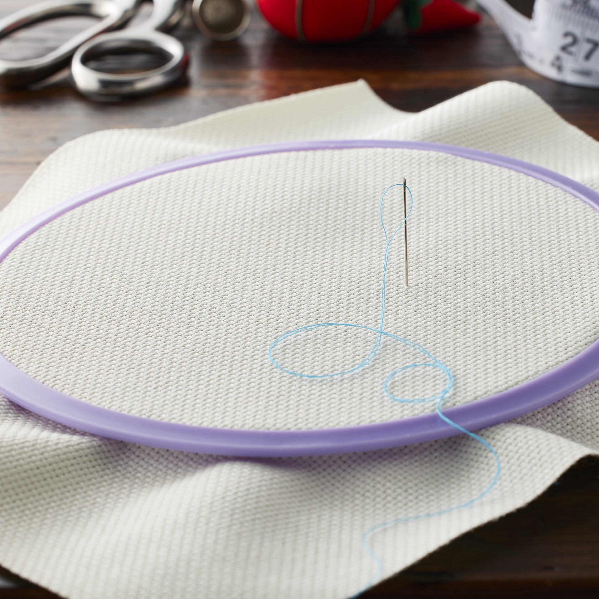 slide 2 of 4, Charles Craft Gold Standard 14 Count Antique White Aida Cross Stitch Fabric, 20" X 24", 20 in x 24 in