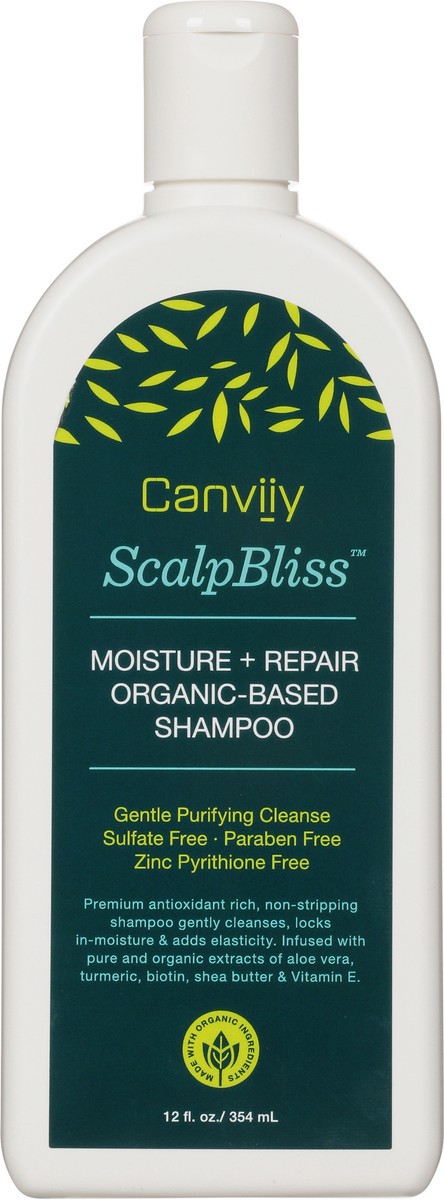 slide 7 of 10, Canviiy Scalp Bliss Moisture + Repair Organic-Based Shampoo 12 fl oz, 12 fl oz