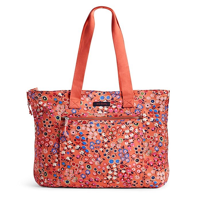 slide 1 of 4, Vera Bradley Lighten Up Expandable Tote - Coral Meadow, 1 ct