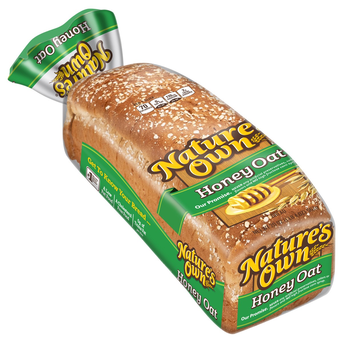 slide 9 of 10, Nature's Own Honey Oat Bread, Wheat Bread, Sliced Sandwich Bread, 20 oz Loaf, 20 oz