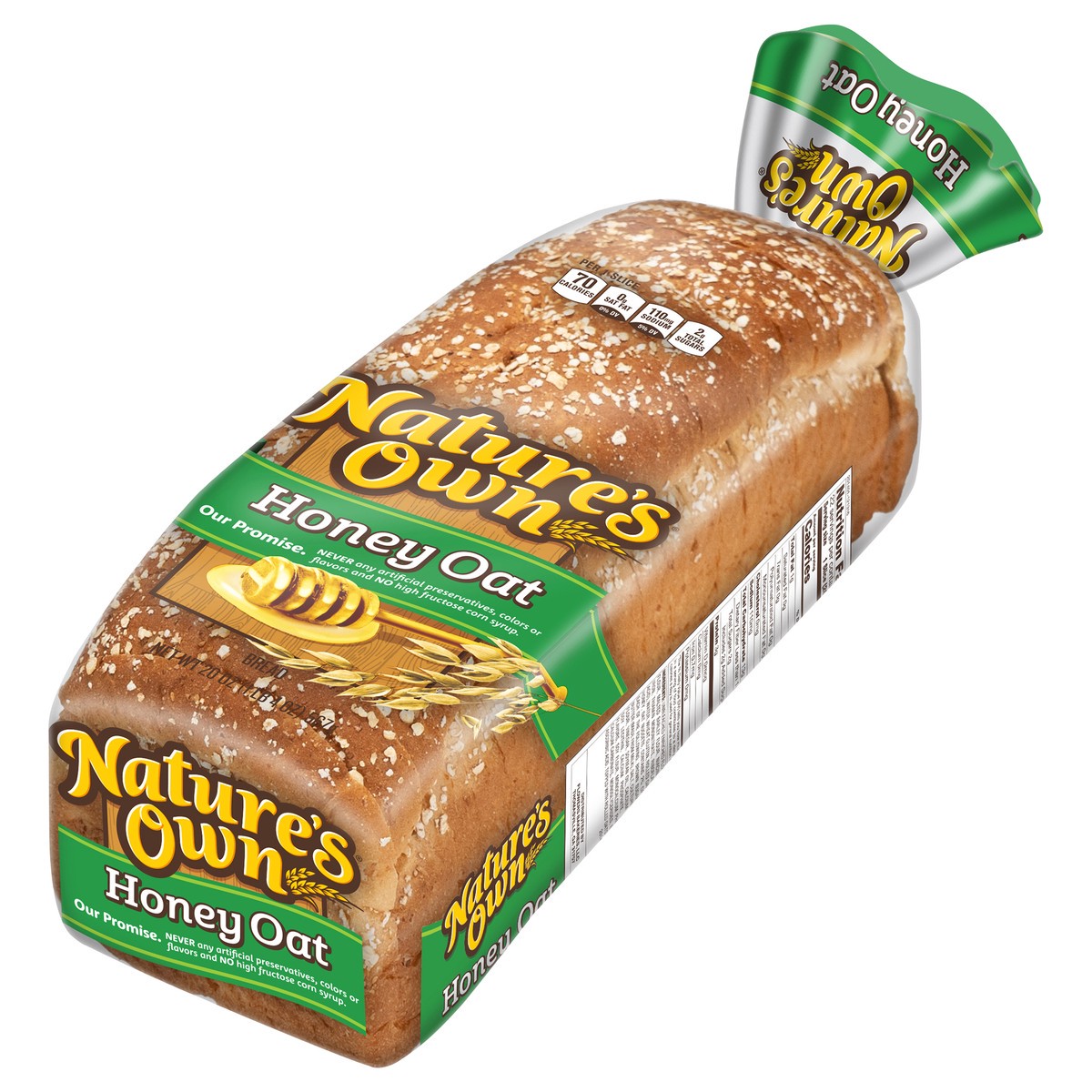 slide 10 of 10, Nature's Own Honey Oat Bread, Wheat Bread, Sliced Sandwich Bread, 20 oz Loaf, 20 oz