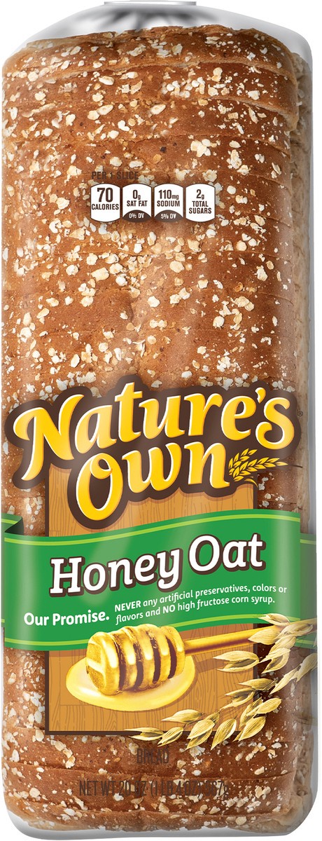 slide 2 of 10, Nature's Own Honey Oat Bread, Wheat Bread, Sliced Sandwich Bread, 20 oz Loaf, 20 oz