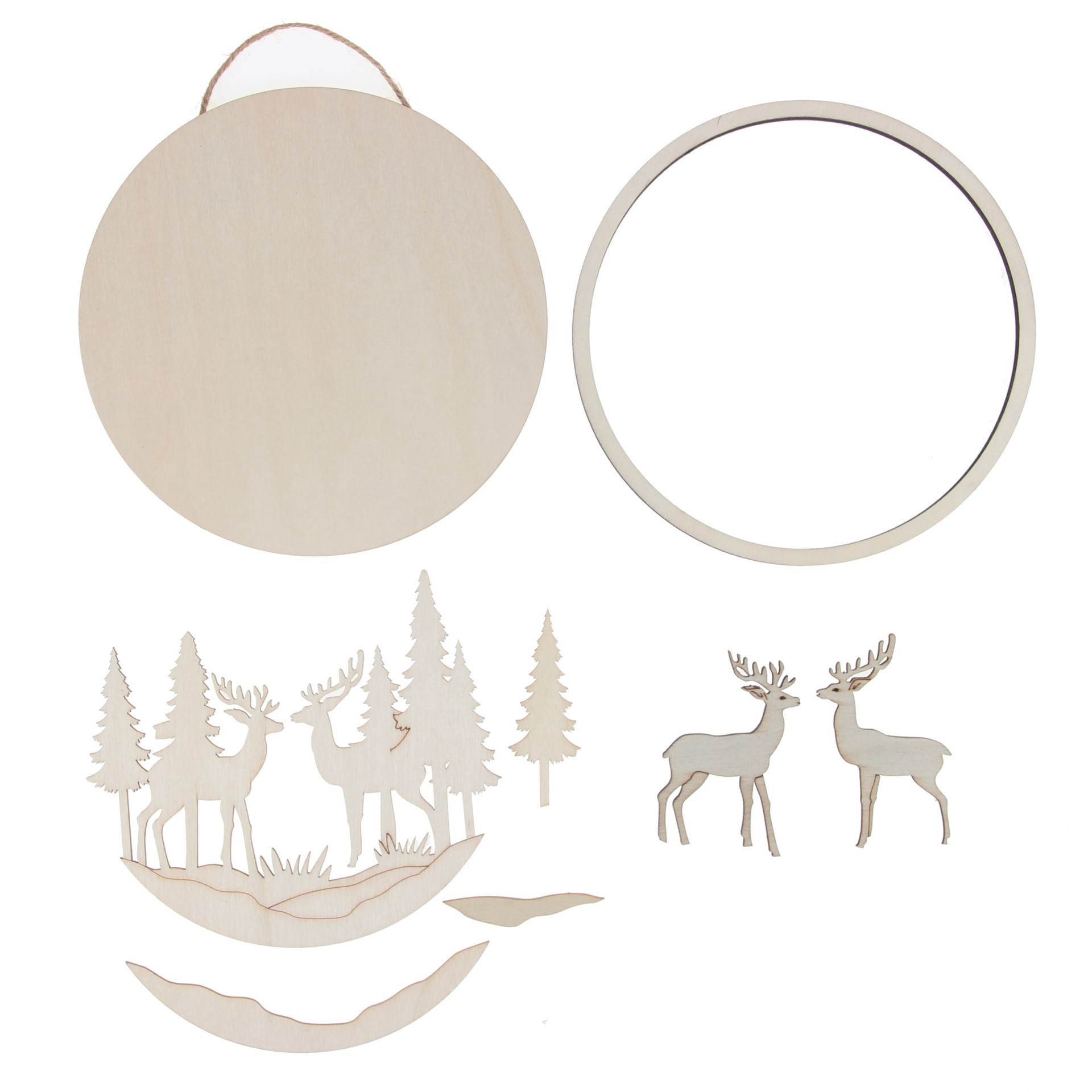 slide 4 of 4, 6" Deer Plaque Diy Wood Decor Kit By Make Market, 6 in x 6 in