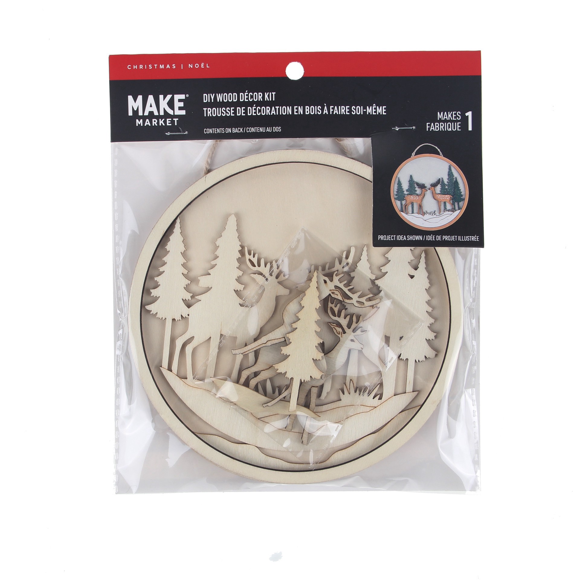 slide 3 of 4, 6" Deer Plaque Diy Wood Decor Kit By Make Market, 6 in x 6 in
