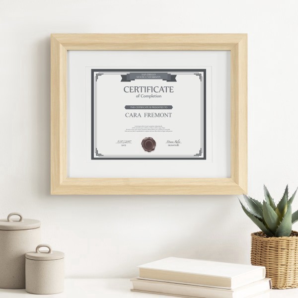 slide 2 of 2, Uniek Zahra Photo/Document Picture Frame, 13 5/16"" X 16 5/16"" With Mat, Light Natural, 1 ct