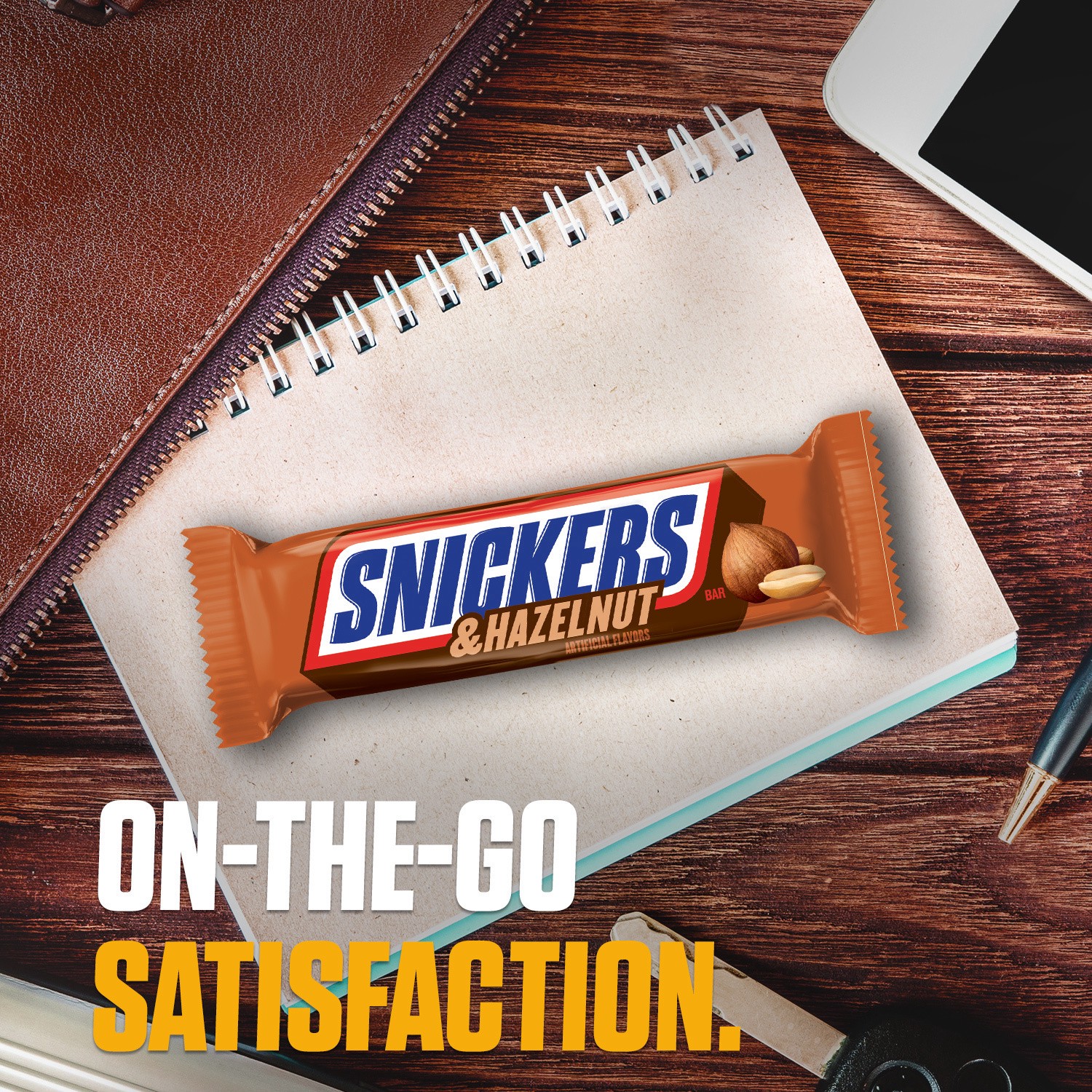 slide 6 of 8, SNICKERS Hazelnut Singles Size Candy Bars, 1.76-Ounce Bars 24-Count Box, 42.24 oz