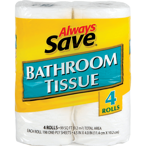 slide 1 of 1, Always Save Bath Tissue, 4 ct