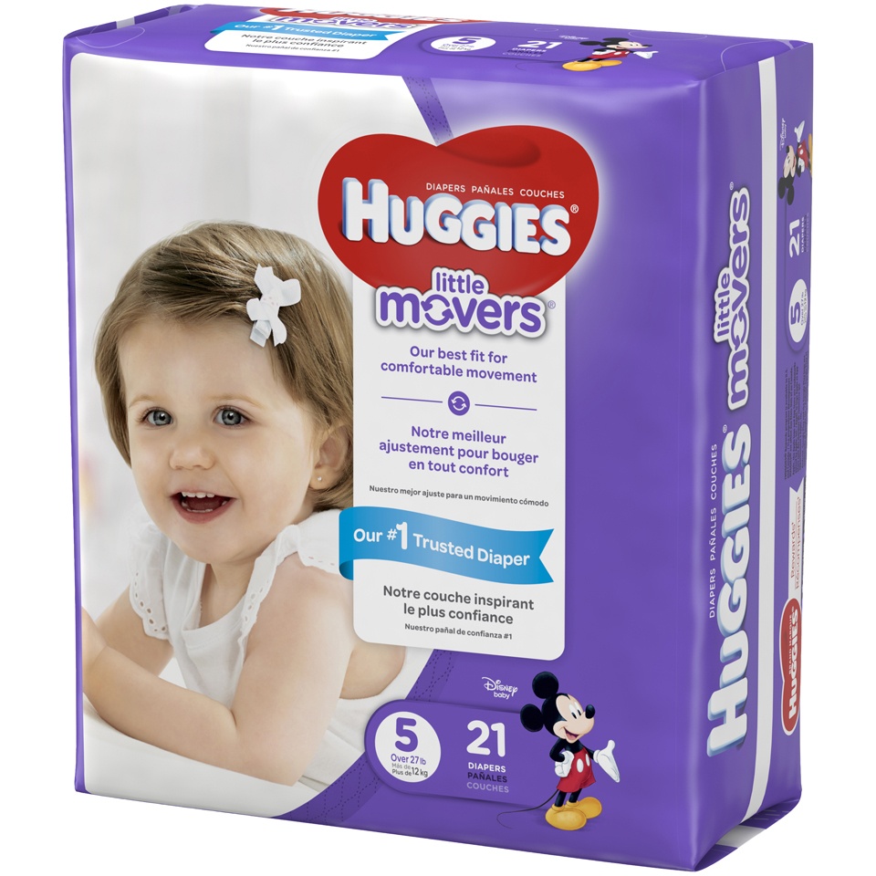 slide 3 of 3, Huggies Little Movers Diapers Size 5, 21 ct