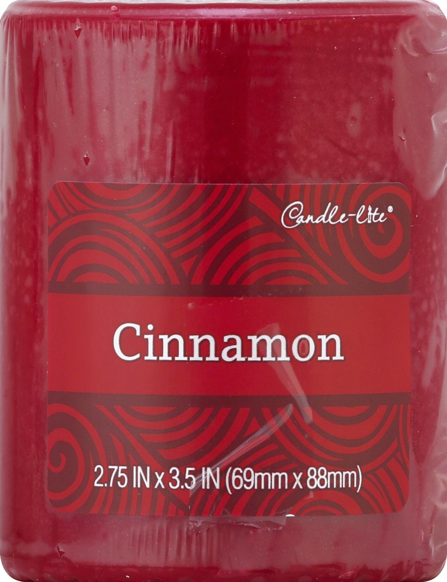 slide 2 of 2, Candle-Lite Kovera Cinnamon Pillar Candle - Red - 3.5 Inch, 3.5 in