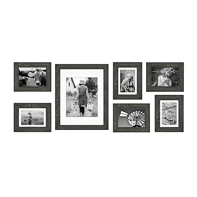 slide 2 of 7, 7-Piece Wall Solutions Picture Frame Set - Charcoal, 1 ct
