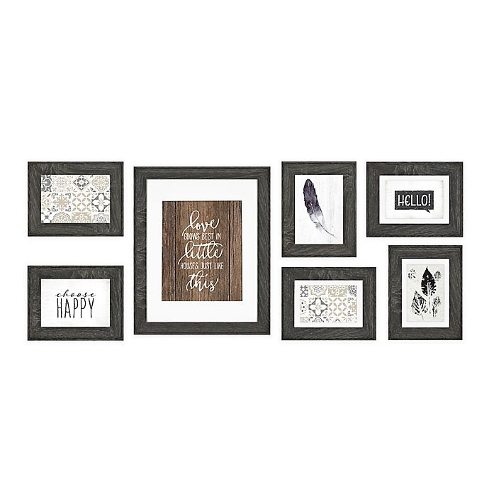 slide 1 of 7, 7-Piece Wall Solutions Picture Frame Set - Charcoal, 1 ct