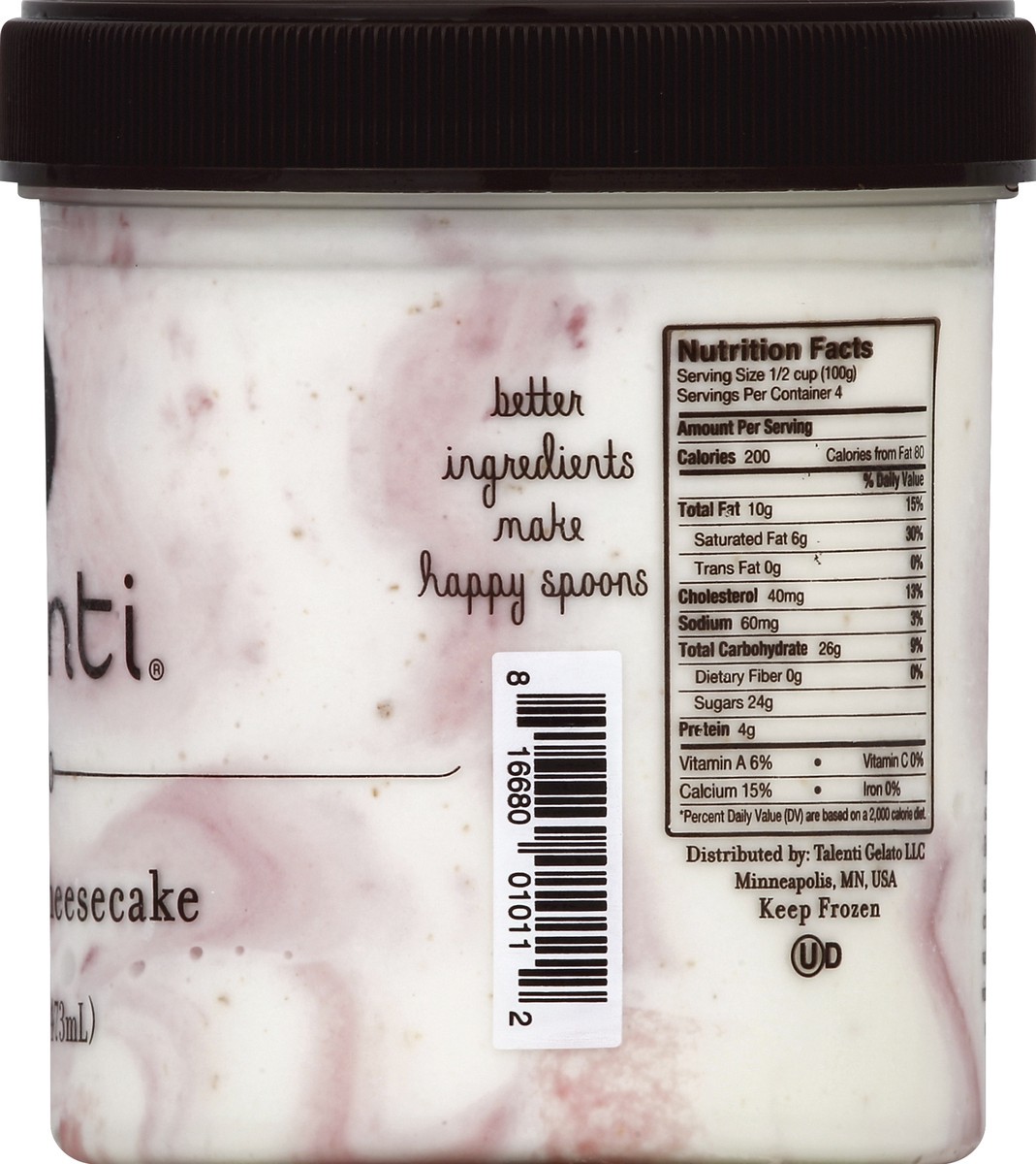 slide 6 of 8, Talenti Raspberry Cheesecake Gelato, 1 pint