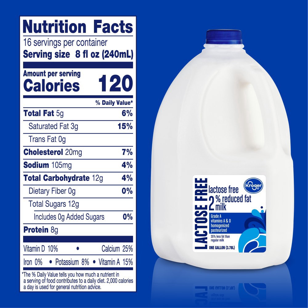 slide 3 of 4, Kroger Lactose Free 2% Reduced Fat Milk - 1 gal, 1 gal