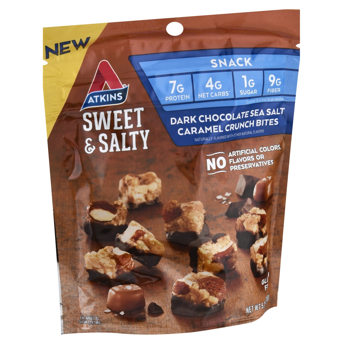 slide 8 of 9, Atkins Dark Chocolate Sea Salt Caramel Crunch Bites Snack 5.29 oz, 5.29 oz