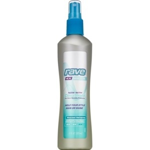 slide 1 of 1, Rave Rave Mega Hold Non-Aerosol Scented Hairspray, 1.4 fl oz