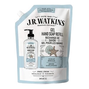 slide 1 of 1, Ocean Breeze Gel Hand Soap Refill, 34 oz
