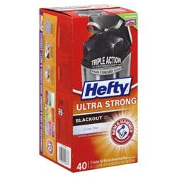 Hefty Ultra Strong 13 Gallon Blackout Scent Free Tall Kitchen Drawstring Bags 40 Bags