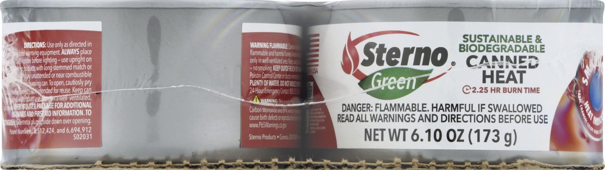 slide 8 of 11, Sterno Green Canned Heat 6 ea, 6 ct