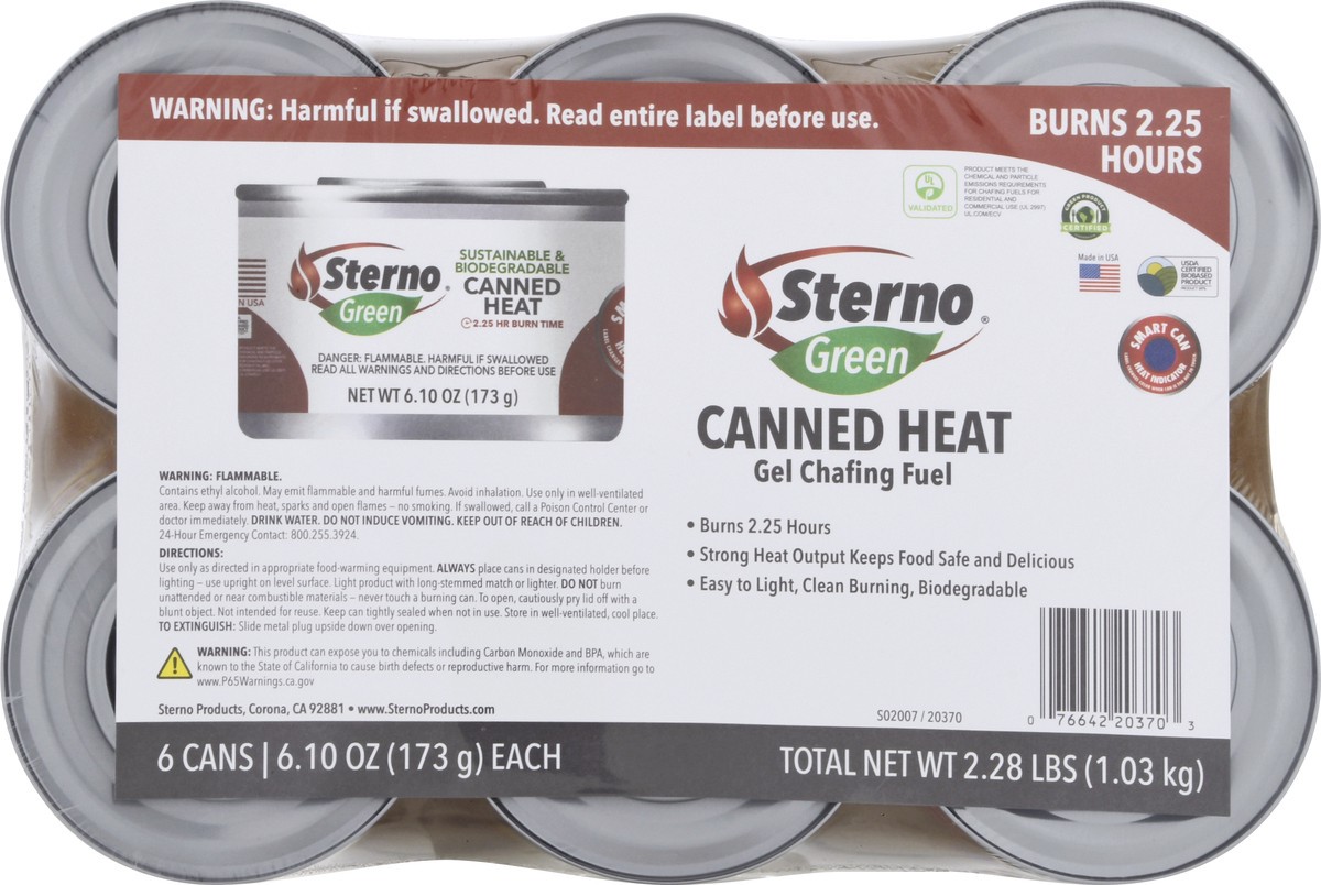 slide 11 of 11, Sterno Green Canned Heat 6 ea, 6 ct