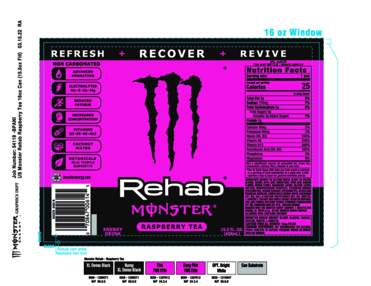 slide 5 of 6, Monster Energy Rehab, Raspberry Tea + Energy, 16 fl oz