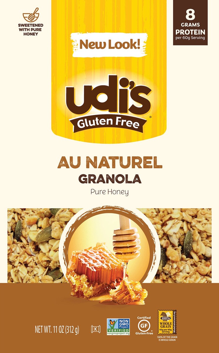 slide 3 of 3, Udi's Au Naturel Pure Honey Granola 11 oz, 11 oz