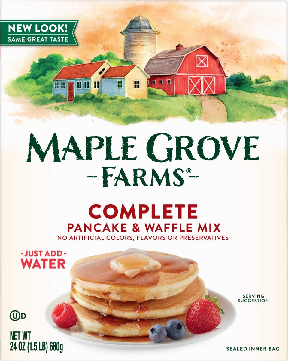 slide 2 of 14, Maple Grove Farms Complete Pancake & Waffle Mix 24 oz, 24 oz