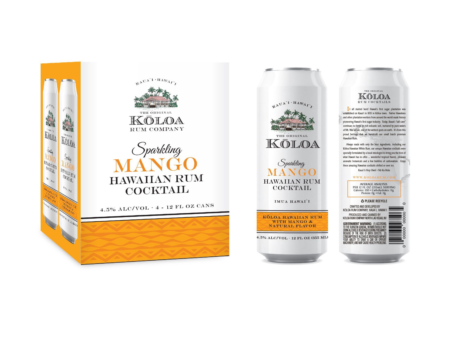 slide 1 of 1, KOLOA RUM Koloa Sparkling Cocktail - Mango - 1.4 liter, 1.4 liter