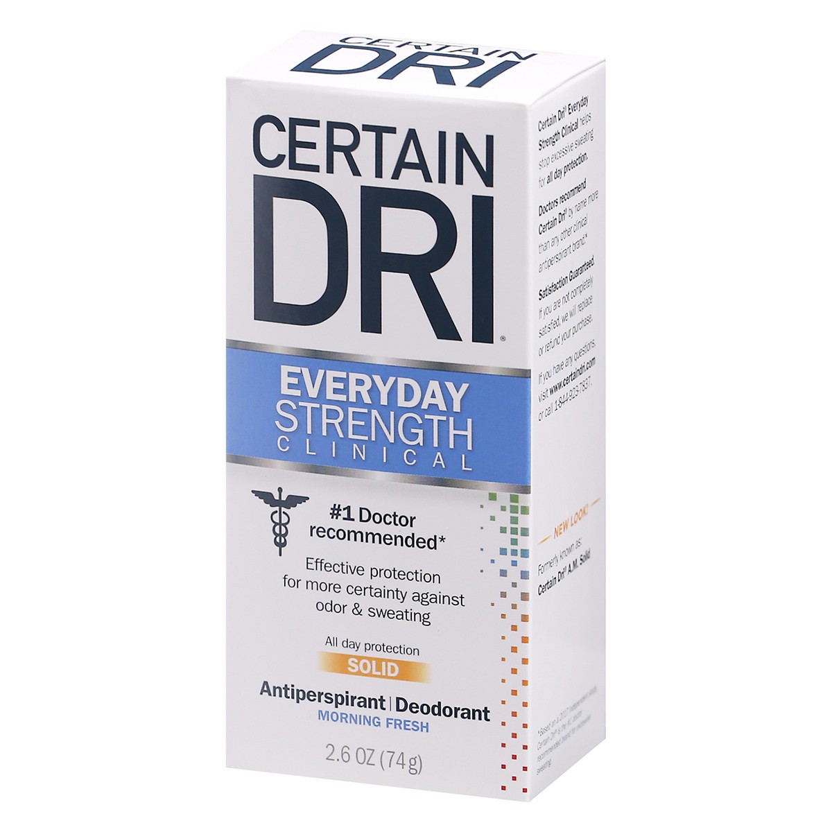 slide 9 of 9, Certain Dri Everyday Strength Clinical, Antiperspirant/Deodorant, Morning Fresh Solid 2.6 oz, 2.6 oz