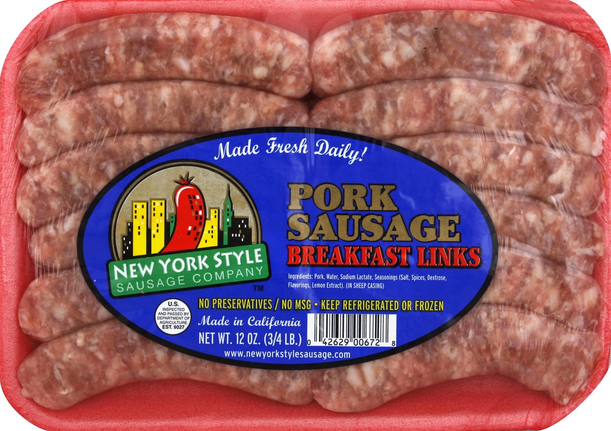 slide 4 of 4, New York Style Pork Sausage, Links, Breakfast, 