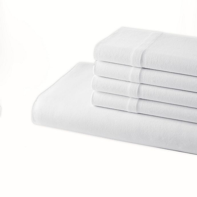 slide 1 of 4, Nautica Jersey Knit Solid Full Sheet Set - White, 1 ct