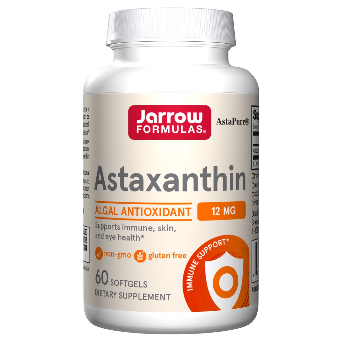 slide 4 of 4, Jarrow Formulas Astaxanthin 12 mg - Dietary Supplement - Natural Antioxidant Carotenoid - Immune, Skin & Eye Health Support - 60 Servings (Softgels), 60 ct