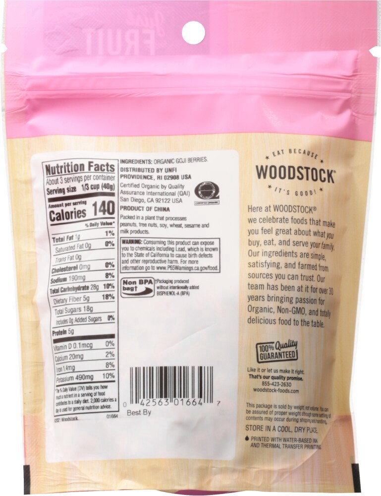 slide 2 of 2, Woodstock Organic Goji Berries, 4 oz