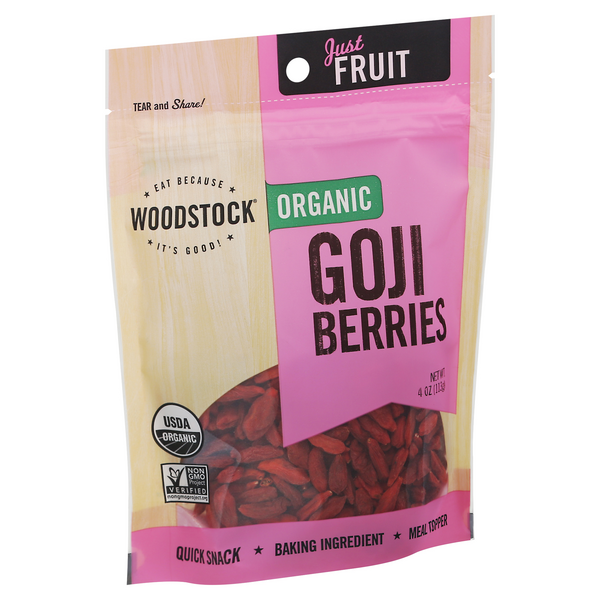 slide 1 of 1, Woodstock Organic Goji Berries, 4 oz