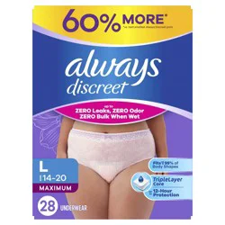 Always Discreet Maximum Underwear - Large