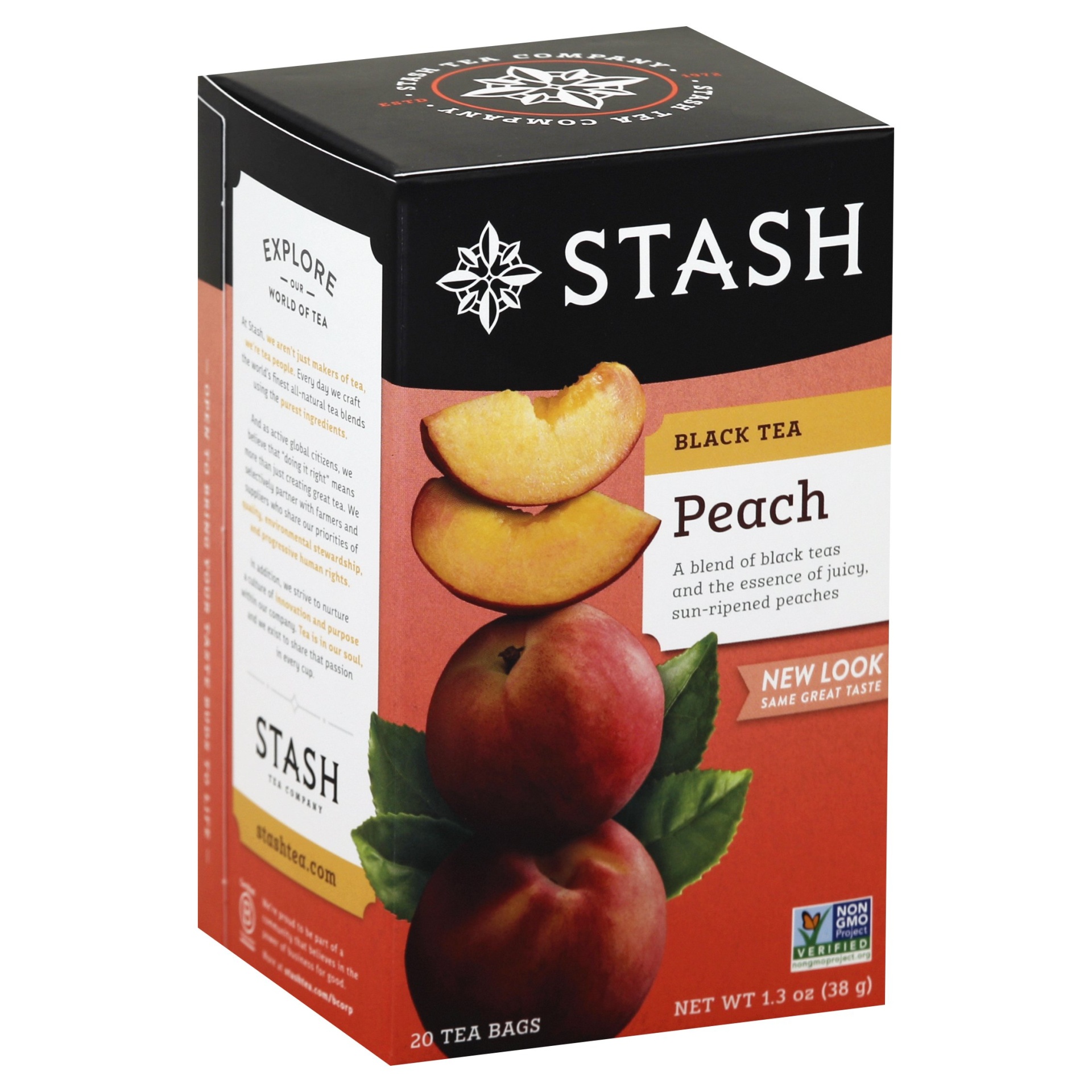 slide 1 of 5, Stash Premium Peach Black Tea - 20 ct, 20 ct