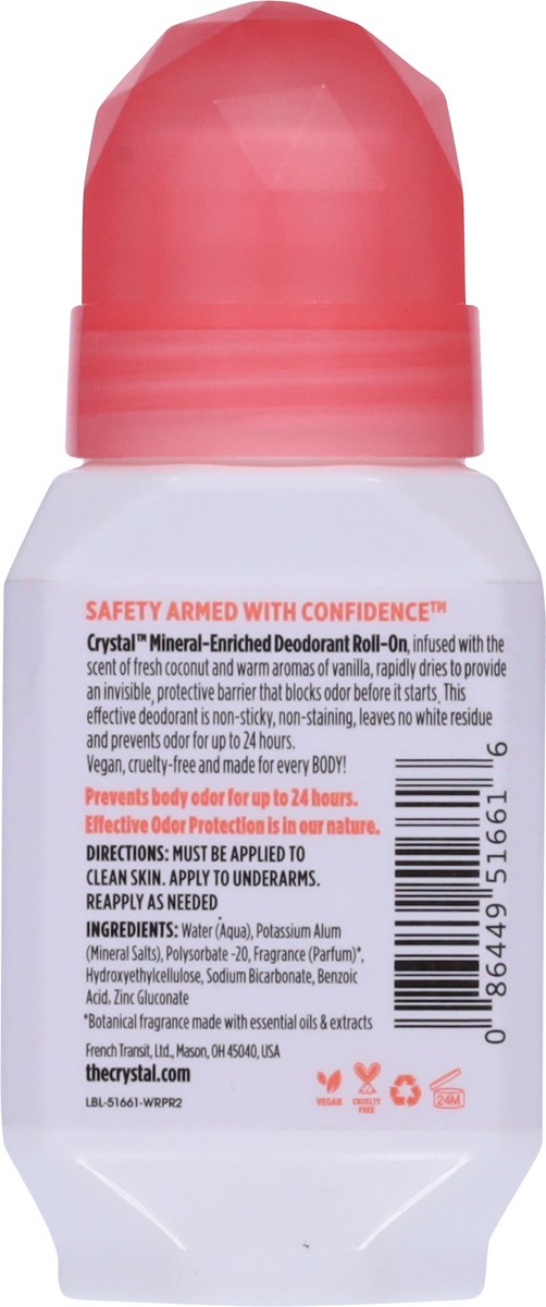 slide 3 of 9, Crystal Roll On Coconut & Vanilla Deodorant 2.25 fl oz, 2.25 fl oz