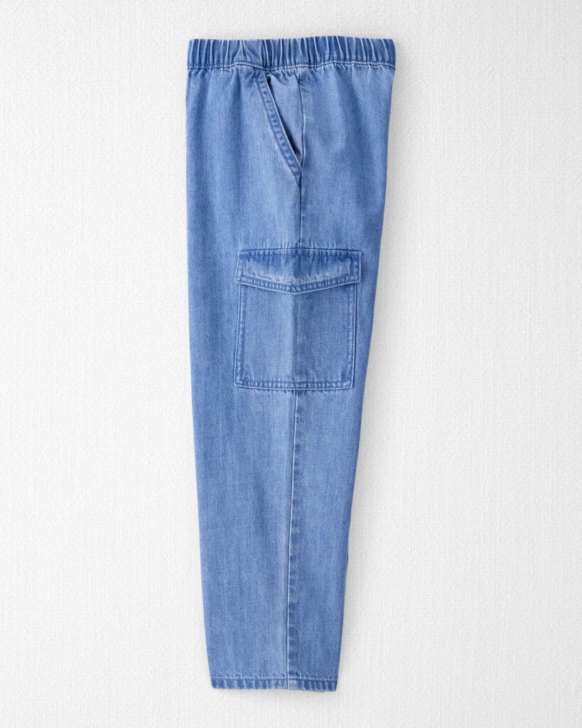 slide 4 of 5, Littleplanet Kid Organic Cotton Chambray Cargo Pants Blue Ozone Wash 7, 1 ct