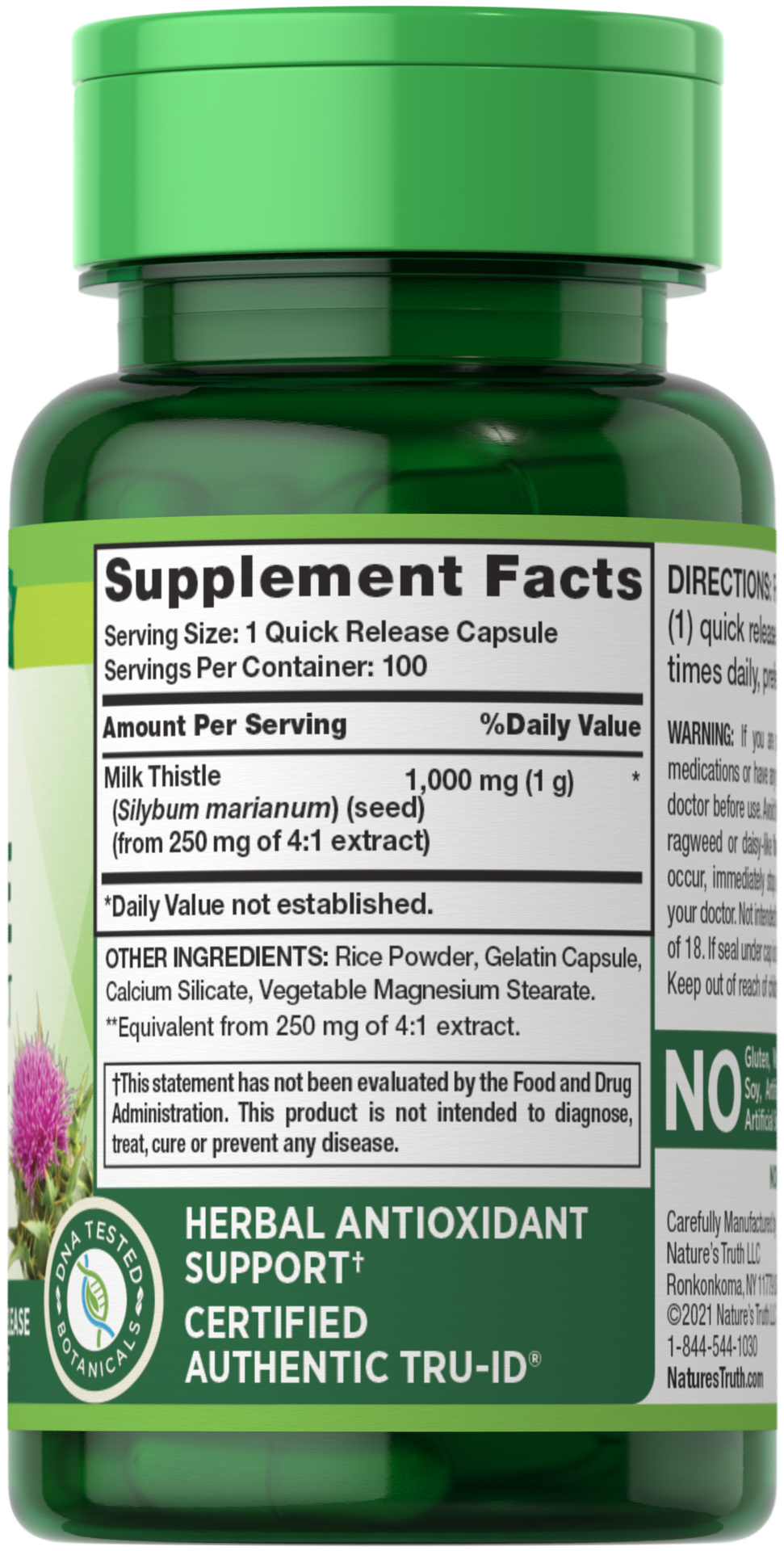 slide 4 of 4, Nature's Truth Natures Truth 1000 Mg Milk Thistle Seed, 100 ct